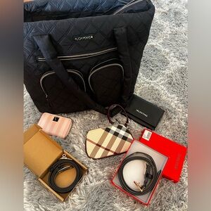 Travel tote full of accessories